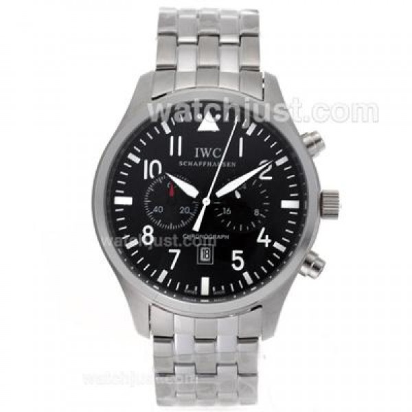 IWC Pilot Day-Date Working Chronograph with Black Dial S/S
