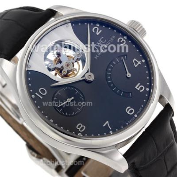 UK 1:1 Wholesale Replica IWC Portuguese F.A Jones Working Tourbillon Power Reserve Manual Winding with Gray Dial Watches