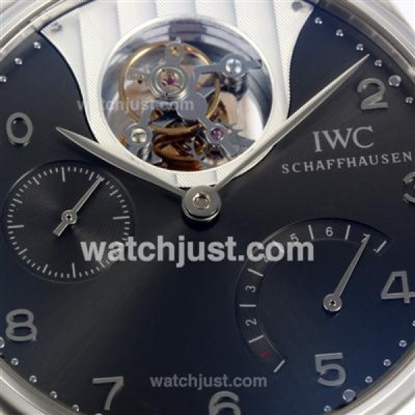 UK 1:1 Wholesale Replica IWC Portuguese F.A Jones Working Tourbillon Power Reserve Manual Winding with Gray Dial Watches