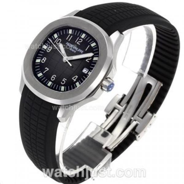Patek Philippe Nautilus Automatic with Black Dial-Rubber Strap