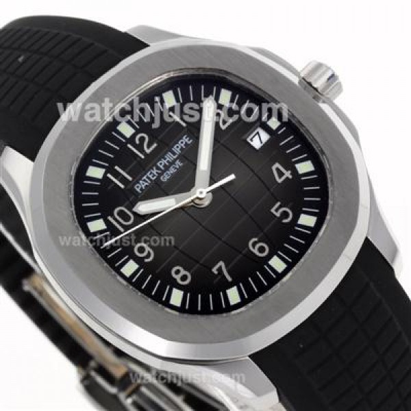 Patek Philippe Nautilus Automatic with Black Dial-Rubber Strap