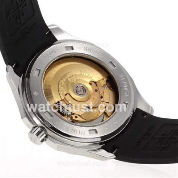 Patek Philippe Nautilus Automatic with Black Dial-Rubber Strap
