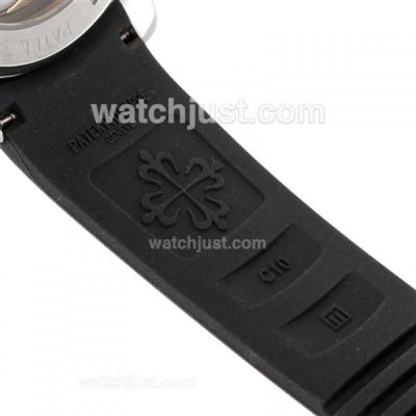 Patek Philippe Nautilus Automatic with Black Dial-Rubber Strap