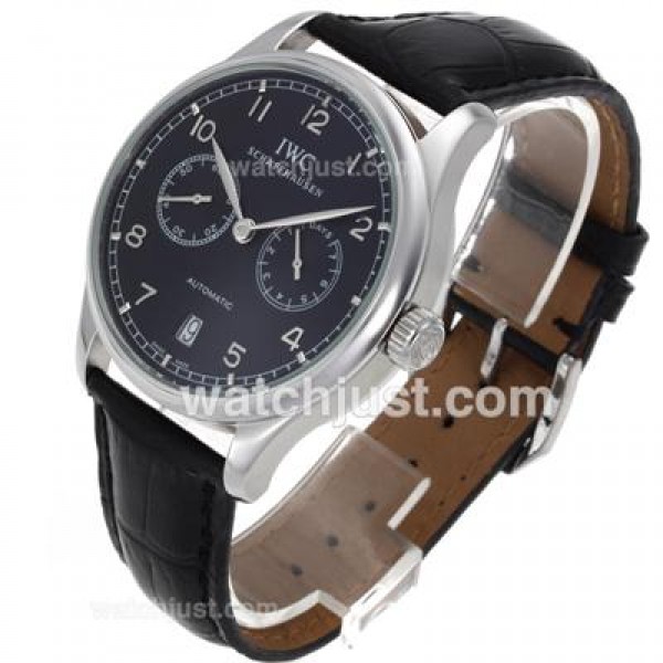 IWC Portuguese Working Power Reserve Automatic with Black Dial-Leather Strap