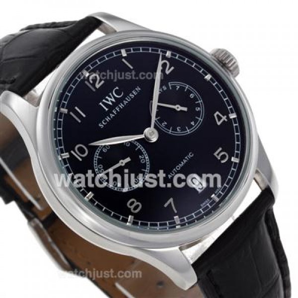 IWC Portuguese Working Power Reserve Automatic with Black Dial-Leather Strap