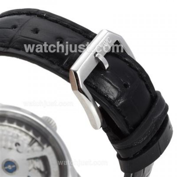 IWC Portuguese Working Power Reserve Automatic with Black Dial-Leather Strap