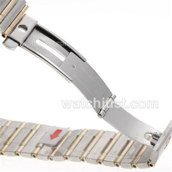 Omega Constellation Swiss ETA 2824 Movement Two Tone Diamond Markers and Bezel with White Dial-14K Wrapped Gold