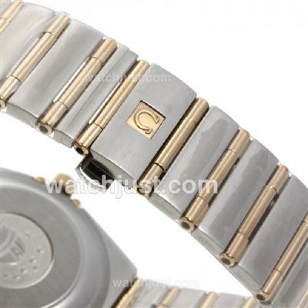 Omega Constellation Swiss ETA 2824 Movement Two Tone Diamond Bezel with Golden Dial-14K Wrapped Gold