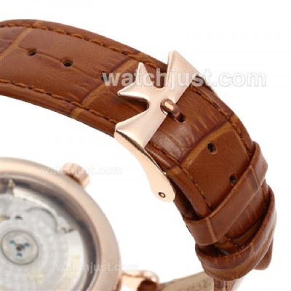 Vacheron Constantin Malte Tourbillon Automatic Rose Gold Case with Beige Dial-Leather Strap
