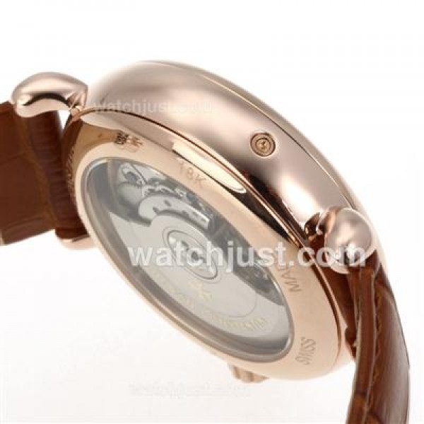 Vacheron Constantin Malte Tourbillon Automatic Rose Gold Case with Beige Dial-Leather Strap