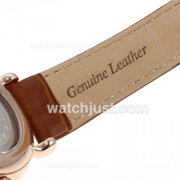 Vacheron Constantin Malte Tourbillon Automatic Rose Gold Case with Beige Dial-Leather Strap
