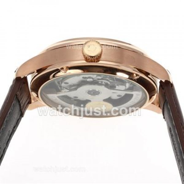 IWC Portuguese Working Power Reserve Automatic Rose Gold Case with White Dial-Leather Strap