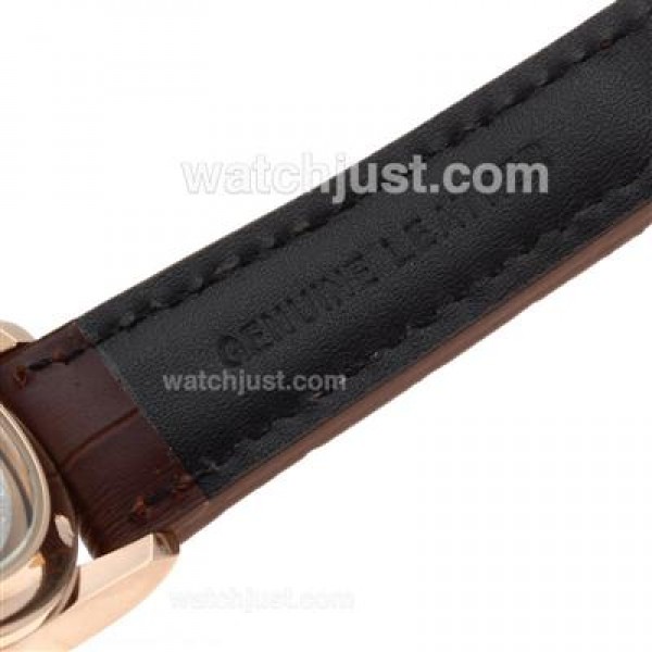 IWC Portuguese Working Power Reserve Automatic Rose Gold Case with White Dial-Leather Strap