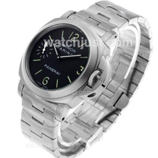 Panerai Luminor Marina OP Logo Unitas 6497 Movement with Black Dial S/S-Brushed Case