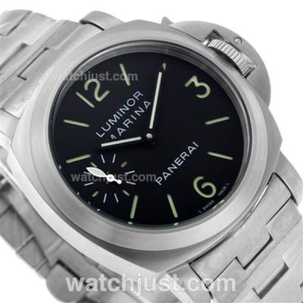 Panerai Luminor Marina OP Logo Unitas 6497 Movement with Black Dial S/S-Brushed Case