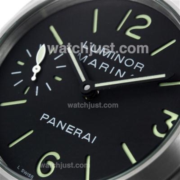 Panerai Luminor Marina OP Logo Unitas 6497 Movement with Black Dial S/S-Brushed Case
