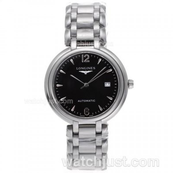 Longines PrimaLuna Automatic with Black Dial S/S-18K Plated Gold Movement
