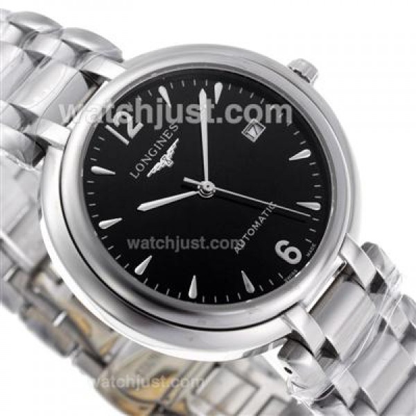 Longines PrimaLuna Automatic with Black Dial S/S-18K Plated Gold Movement