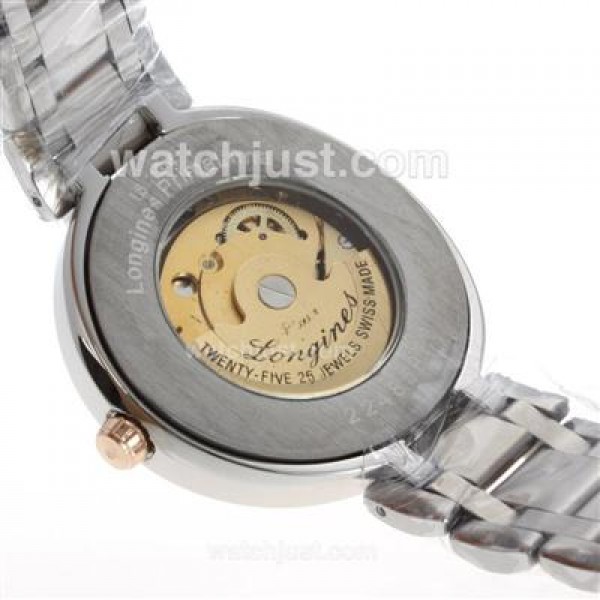 Longines PrimaLuna Automatic Two Tone Diamond Markers with MOP Dial-18K Plated Gold Movement