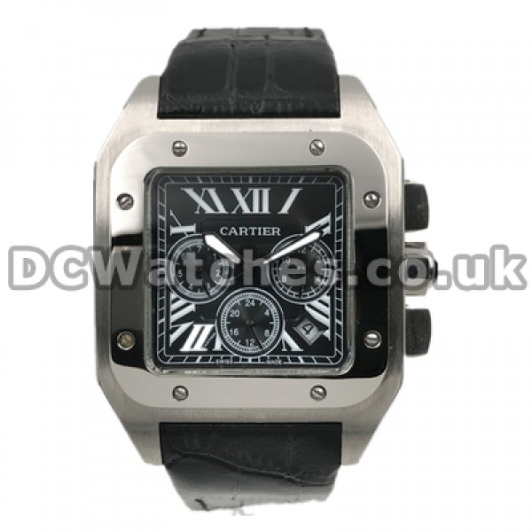 Male Roman Numerals 41MM Cartier Santos 100 Replica Automatic Watches