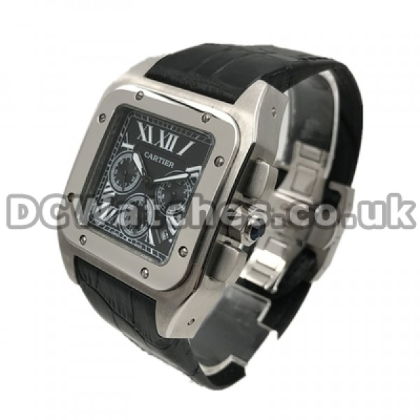 Male Roman Numerals 41MM Cartier Santos 100 Replica Automatic Watches