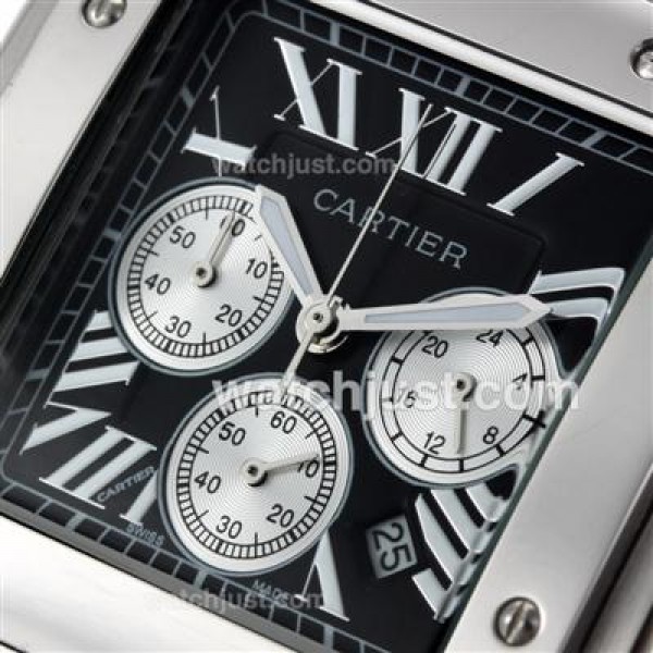 Male Roman Numerals 41MM Cartier Santos 100 Replica Automatic Watches
