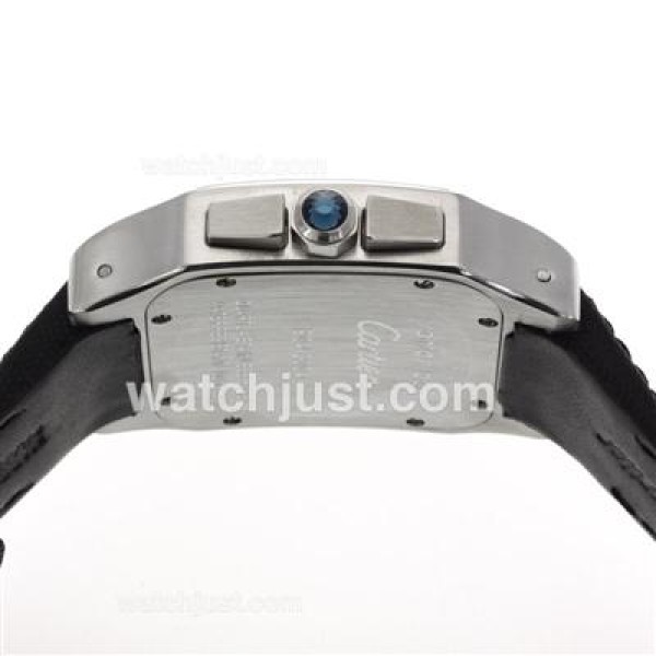 Cartier Santos 100 Working Chronograph with Black Dial-Nylon Strap