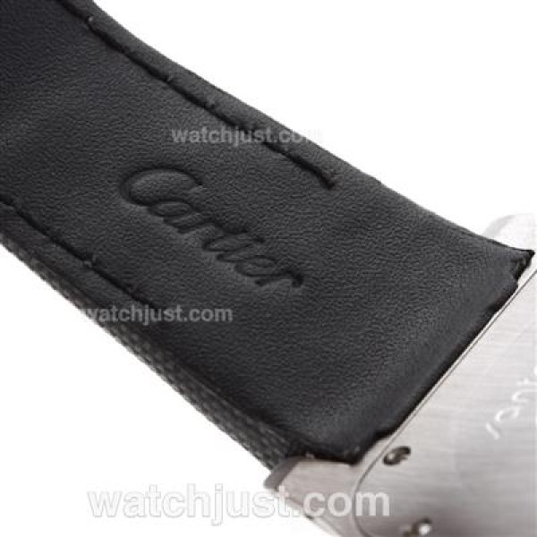 Cartier Santos 100 Working Chronograph with Black Dial-Nylon Strap
