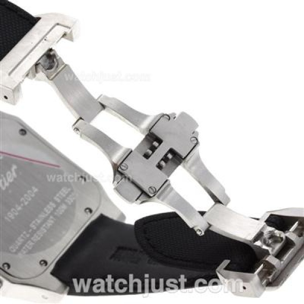 Cartier Santos 100 Working Chronograph with Black Dial-Nylon Strap