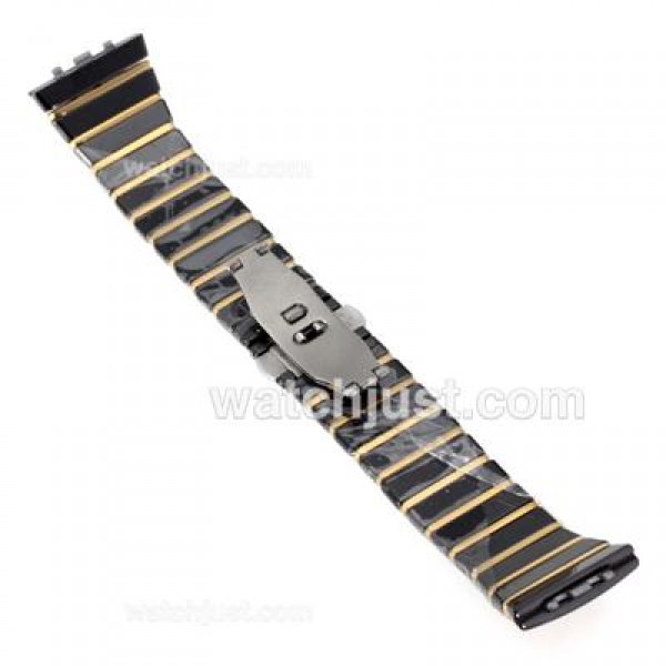 Rado Black Authentic Ceramic with 18K Plated Gold Strap