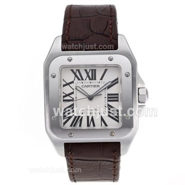 High Quality Cartier Santos 100 Fake Watches With White Dials For Women
