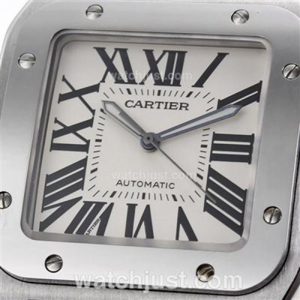 High Quality Cartier Santos 100 Fake Watches With White Dials For Women