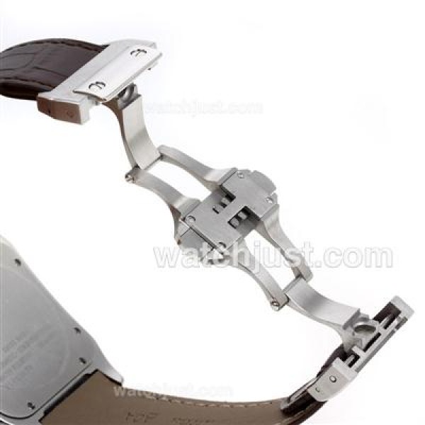 High Quality Cartier Santos 100 Fake Watches With White Dials For Women