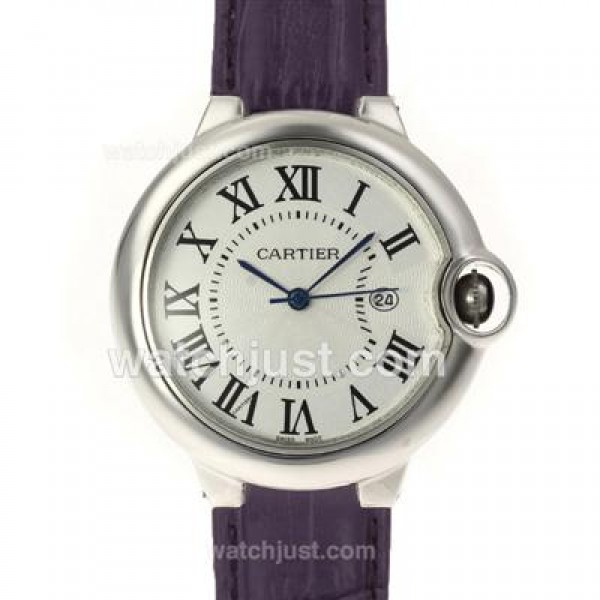 Cartier Ballon bleu de Cartier with Purple Leather Strap-Couple Watch