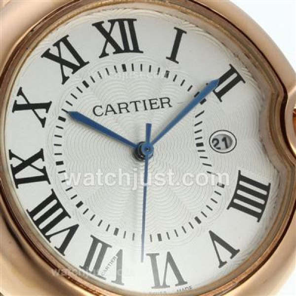 Cartier Ballon bleu de Cartier Rose Gold Case with Brown Leather Strap-Couple Watch