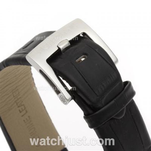 Montblanc Time Walker Working Chronograph Diamond Bezel with White Dial-Leather Strap