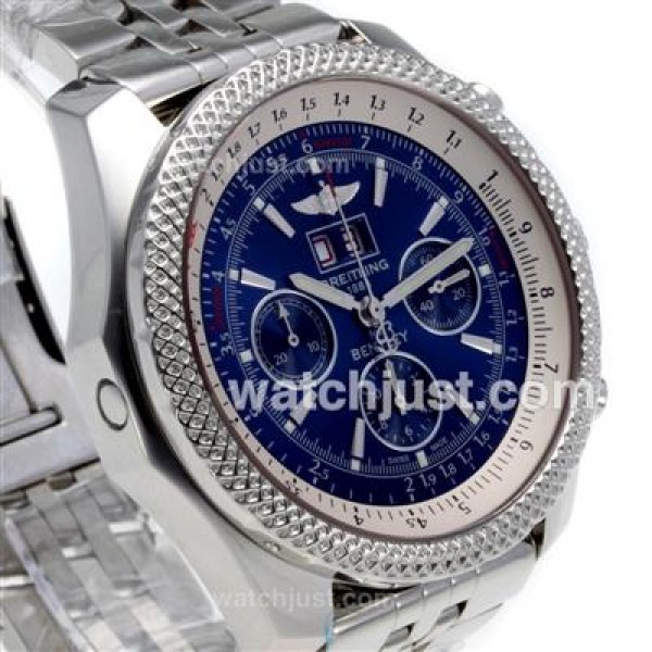 Breitling Bentley 6.75 Big Date Chronograph Swiss Valjoux 7750 Movement with Blue Dial S/S