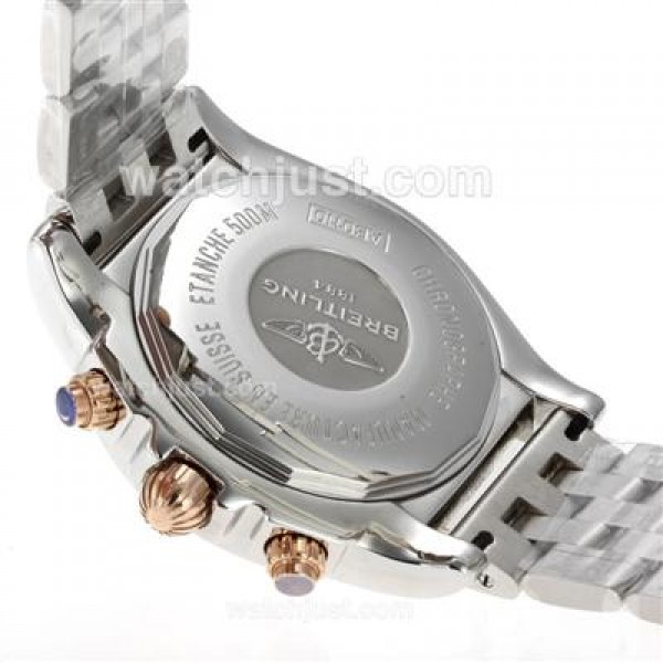 Breitling Chronomat B01 Chronograph Swiss Valjoux 7750 Movement Two Tone Case with Black Dial