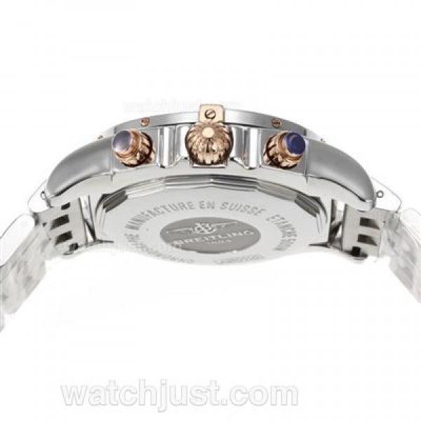 Breitling Chronomat B01 Chronograph Swiss Valjoux 7750 Movement Two Tone Case with Red Dial