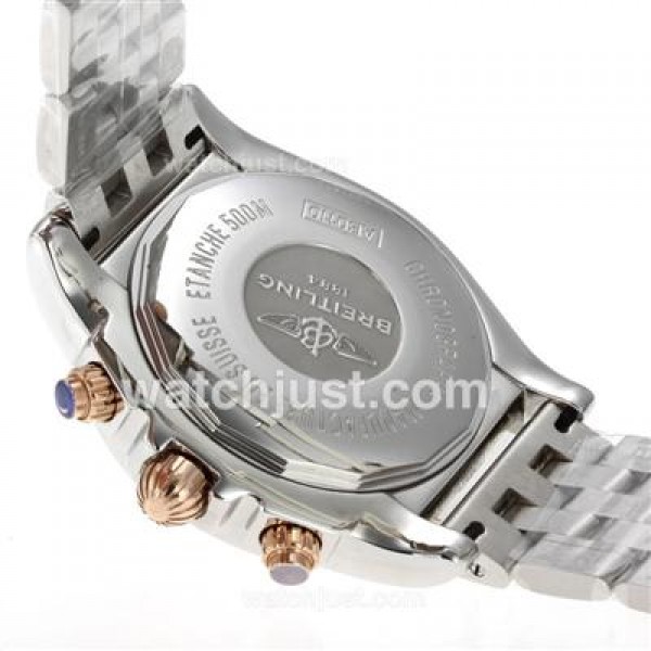Breitling Chronomat B01 Chronograph Swiss Valjoux 7750 Movement Two Tone Case with Red Dial