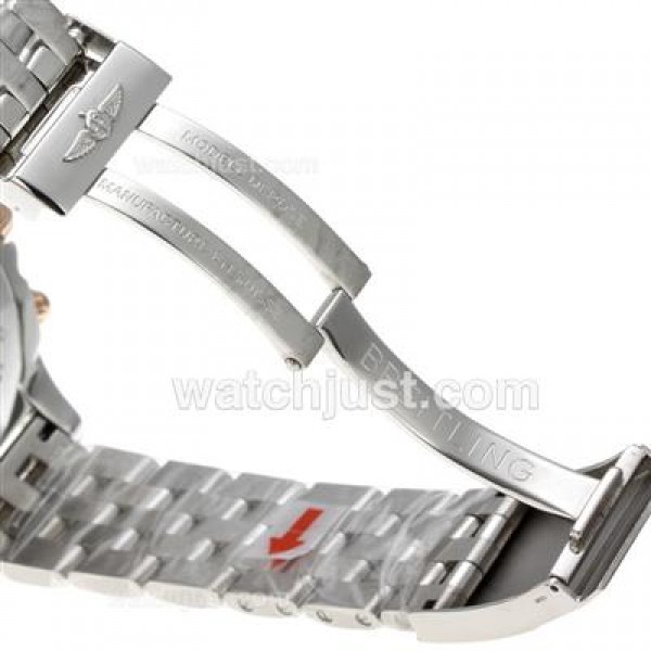 Breitling Chronomat B01 Chronograph Swiss Valjoux 7750 Movement Two Tone Case with Red Dial