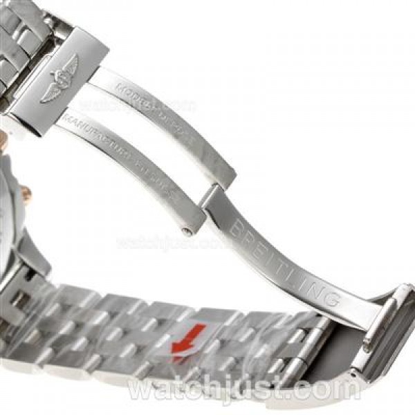 Breitling Chronomat B01 Chronograph Swiss Valjoux 7750 Movement Two Tone Case with White Dial
