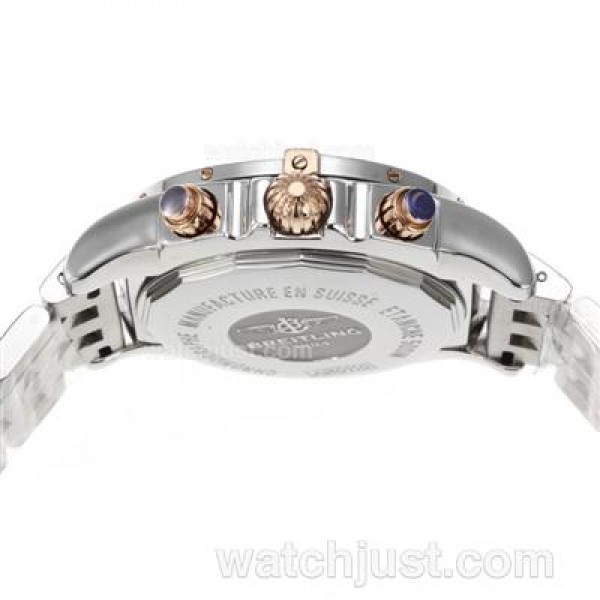 Breitling Chronomat B01 Chronograph Swiss Valjoux 7750 Movement Two Tone Case with Black Dial