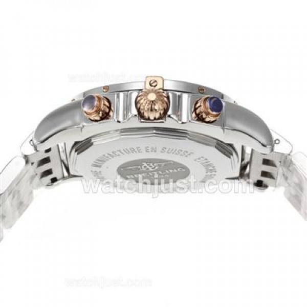 Breitling Chronomat B01 Chronograph Swiss Valjoux 7750 Movement Two Tone Case with Brown Dial