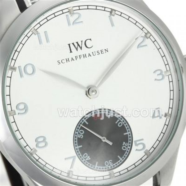 IWC Portuguese Manual Winding Number Markers with White Dial-Leather Strap