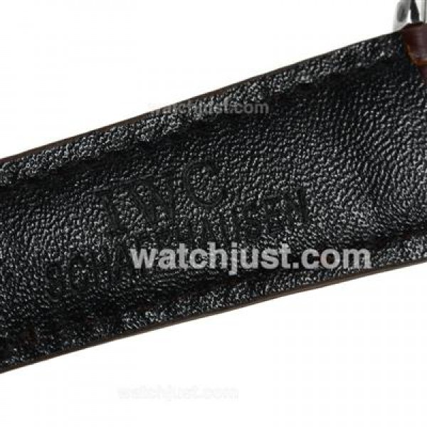 IWC Portuguese Manual Winding Number Markers with White Dial-Leather Strap