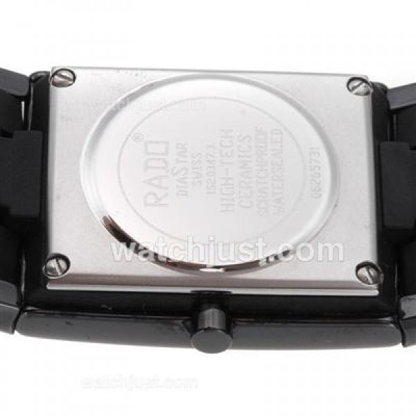 Rado DiaStar Full Black Authentic Ceramic Golden Markers with Black Dial