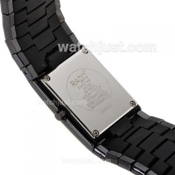 Rado DiaStar Full Black Authentic Ceramic Diamond Markers with Black Dial