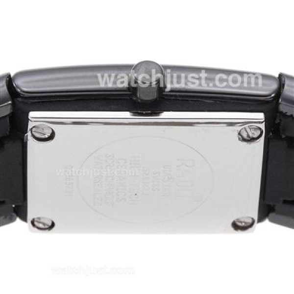 Rado DiaStar Full Black Authentic Ceramic Diamond Markers with Black Dial-Lady Size