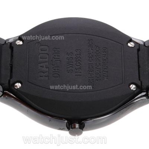 Rado DiaStar Full Black Authentic Ceramic Diamond Markers with Black Dial